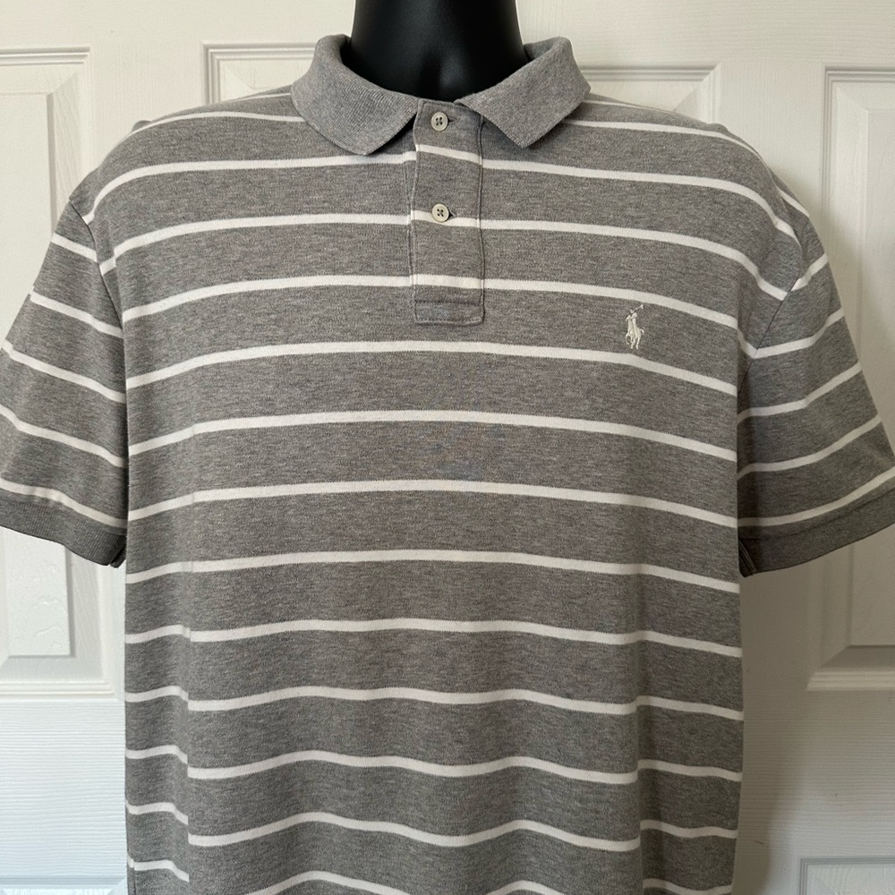 Polo by Ralph Lauren Gray and White Striped Shirt